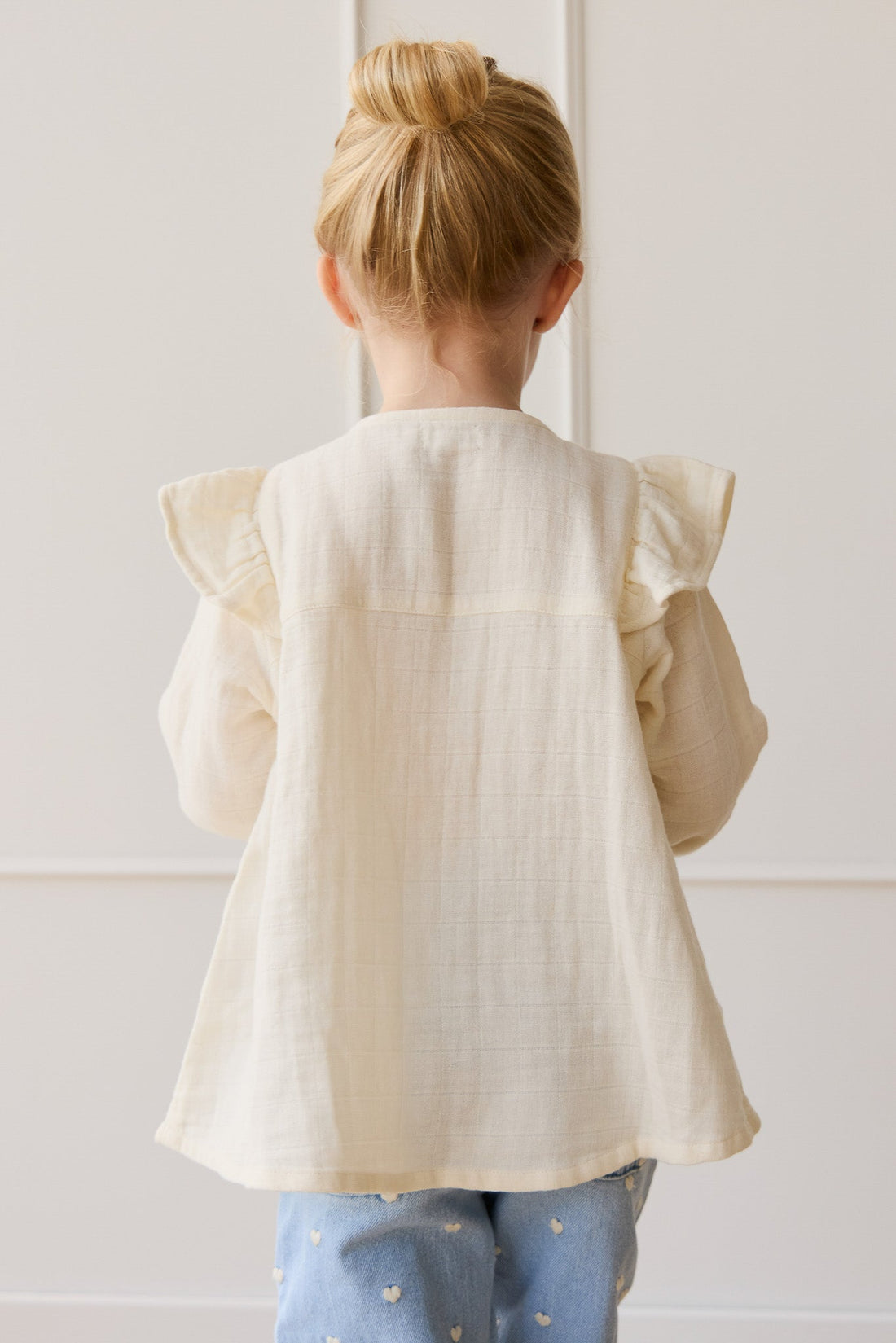 Organic Cotton Muslin Ava Blouse - Parchment Childrens Top from Jamie Kay Australia