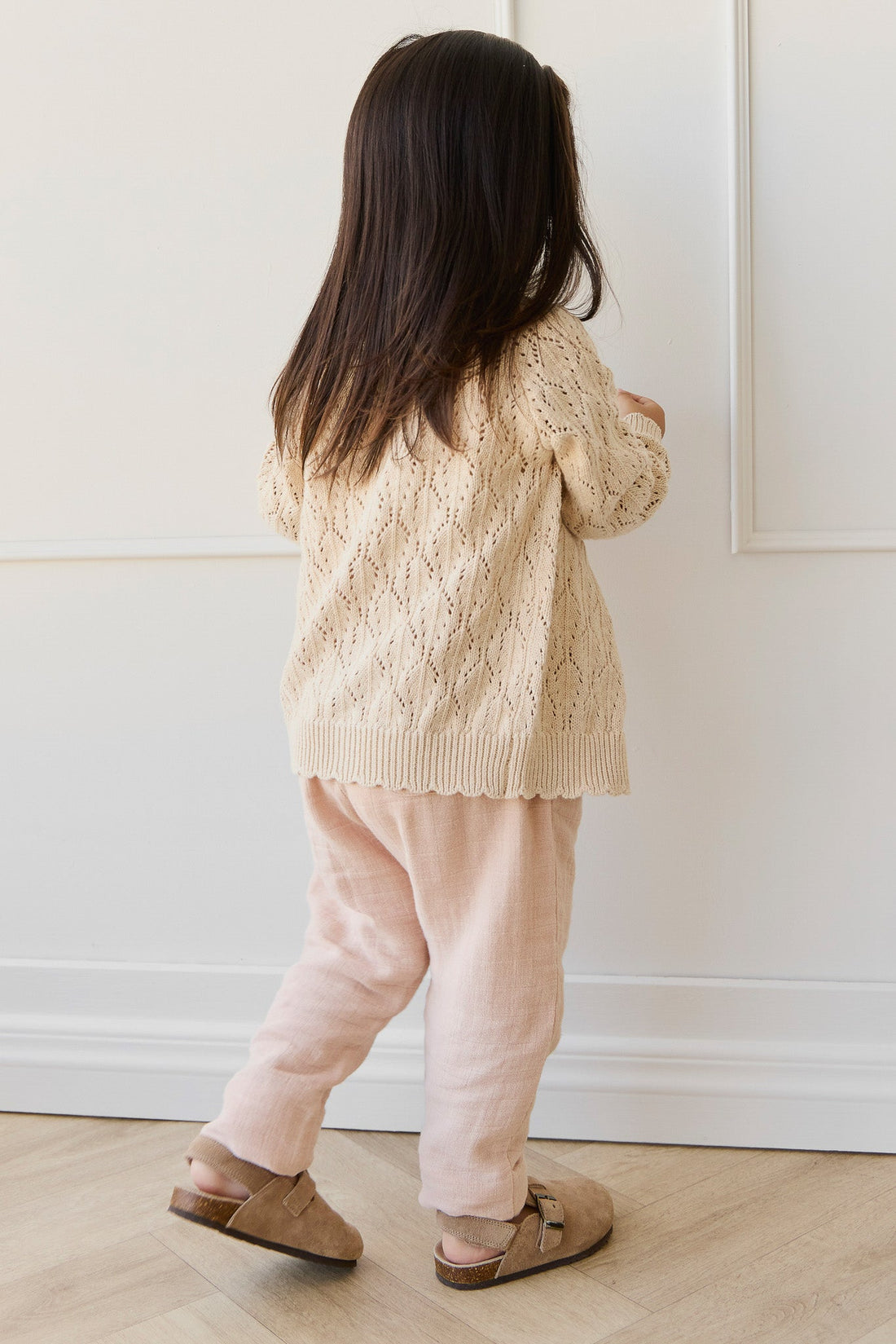 Organic Cotton Muslin Cordelia Pant - Chalky Pink Childrens Pant from Jamie Kay Australia