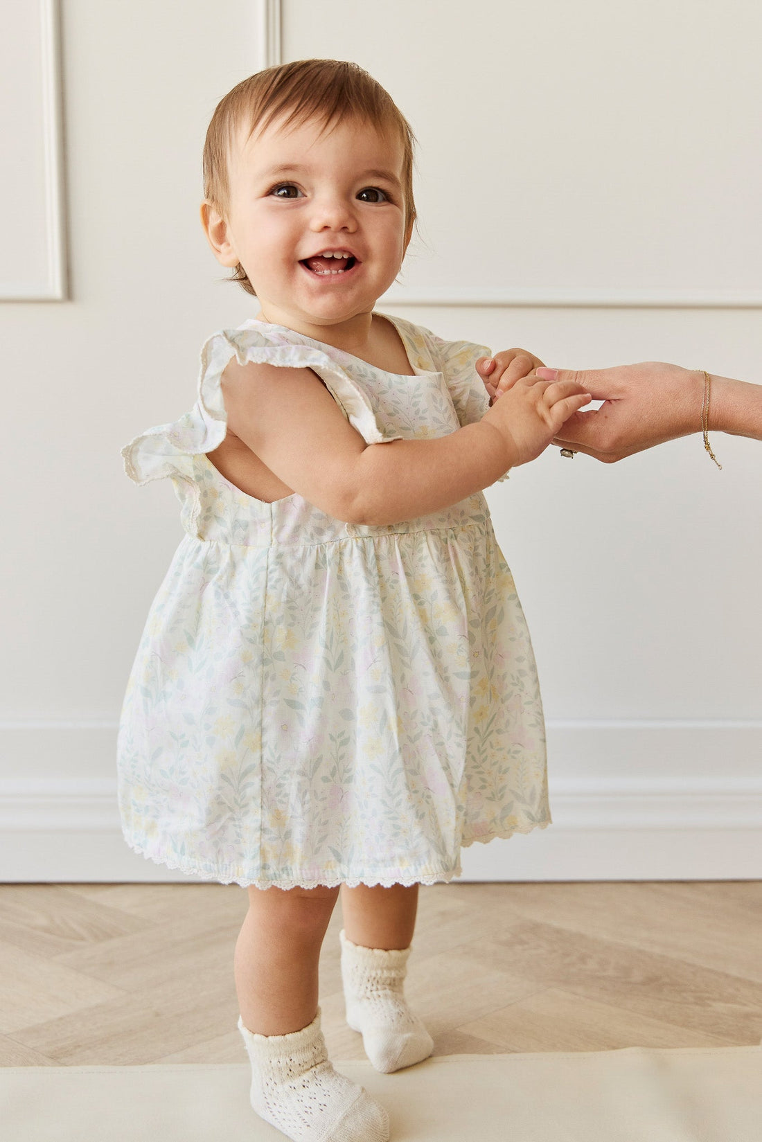 Organic Cotton Delaney Playsuit - Daphne Egret Childrens Playsuit from Jamie Kay Australia