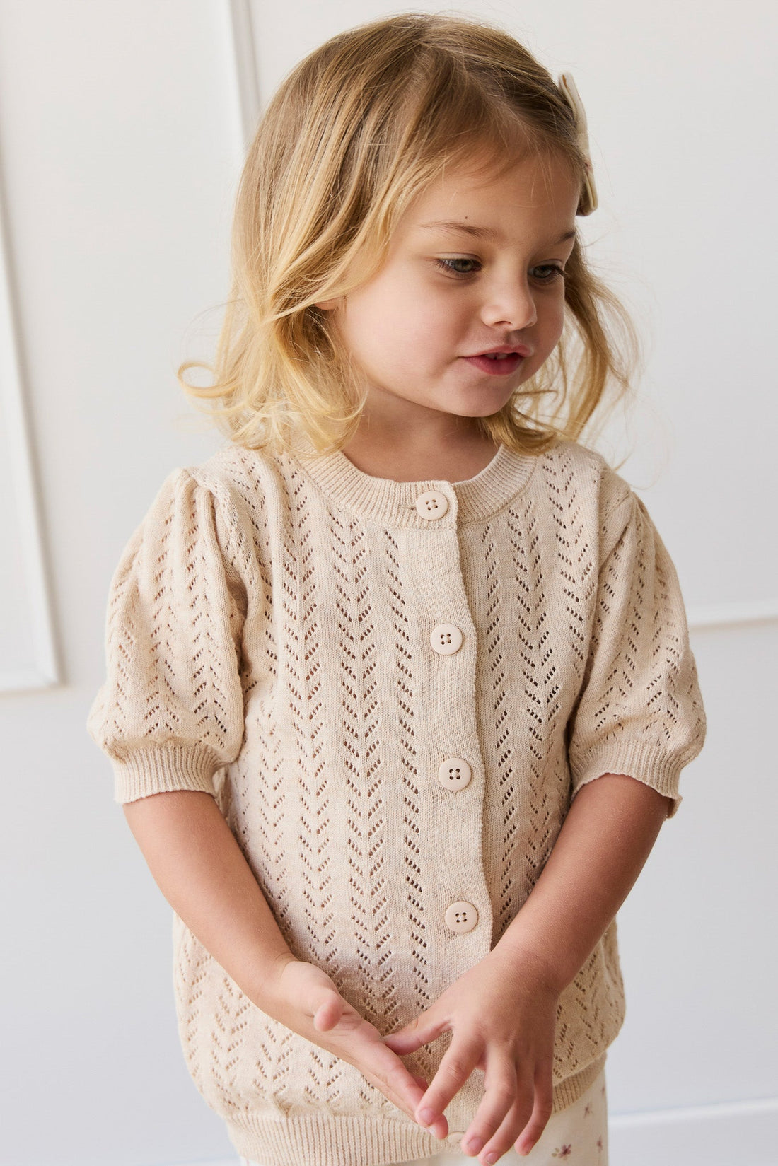 Aria Knitted Top - Oatmeal Marle Childrens Top from Jamie Kay Australia