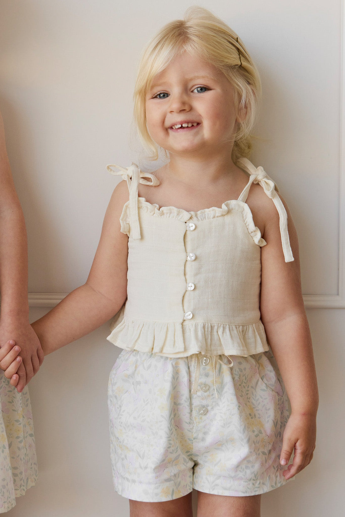 Organic Cotton Neve Short - Daphne Egret Childrens Short from Jamie Kay Australia