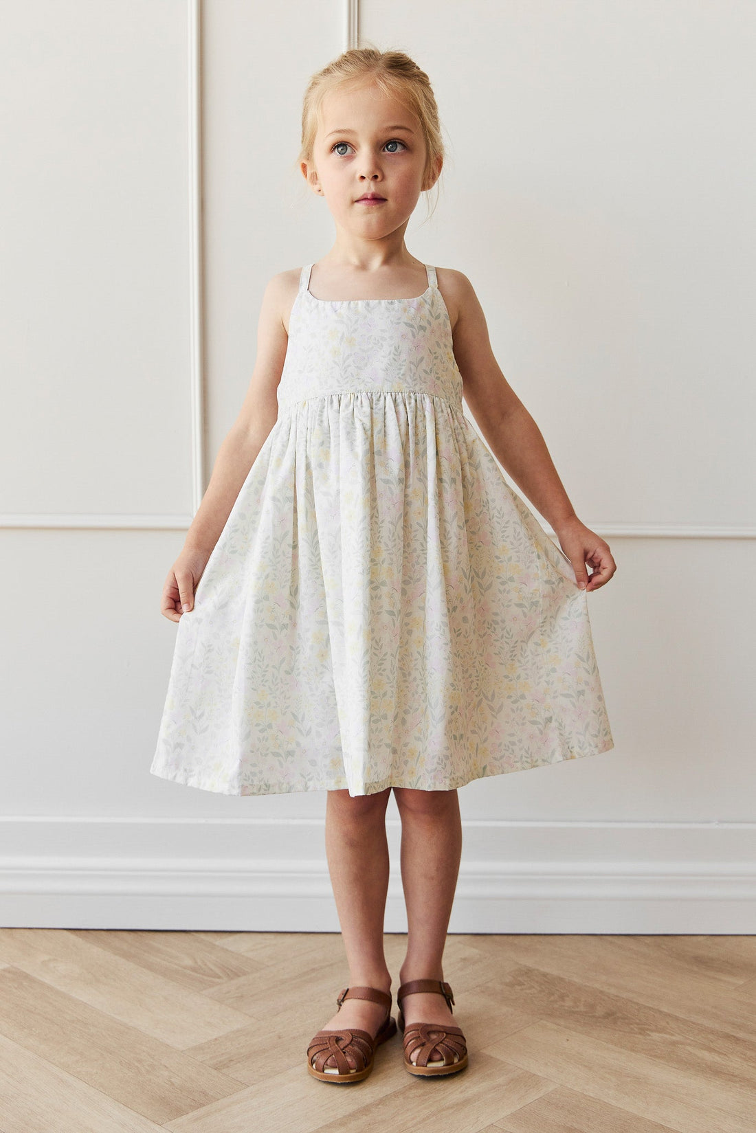 Organic Cotton Pippa Dress - Daphne Egret Childrens Dress from Jamie Kay Australia