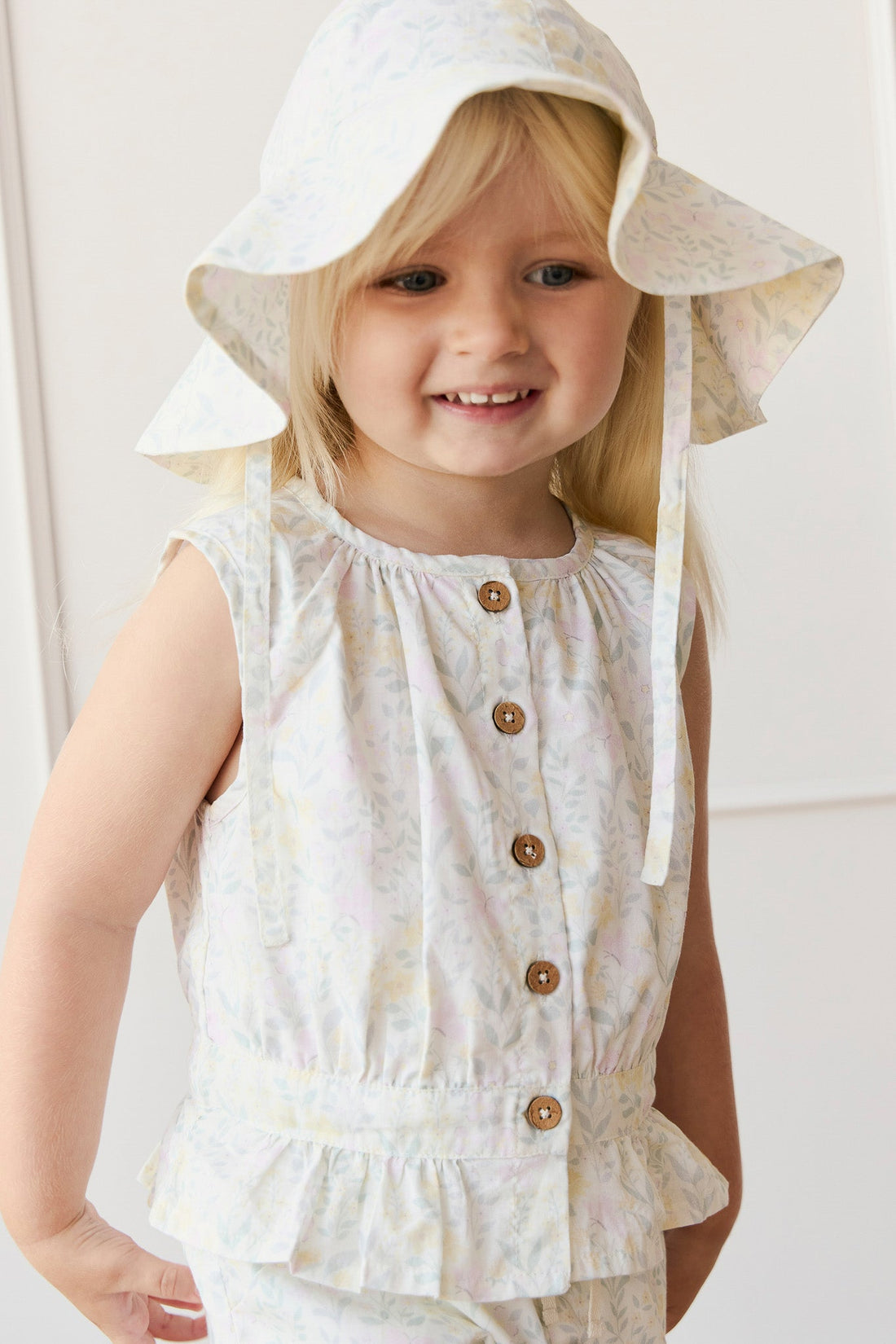 Organic Cotton Noelle Hat - Daphne Egret Childrens Hat from Jamie Kay Australia