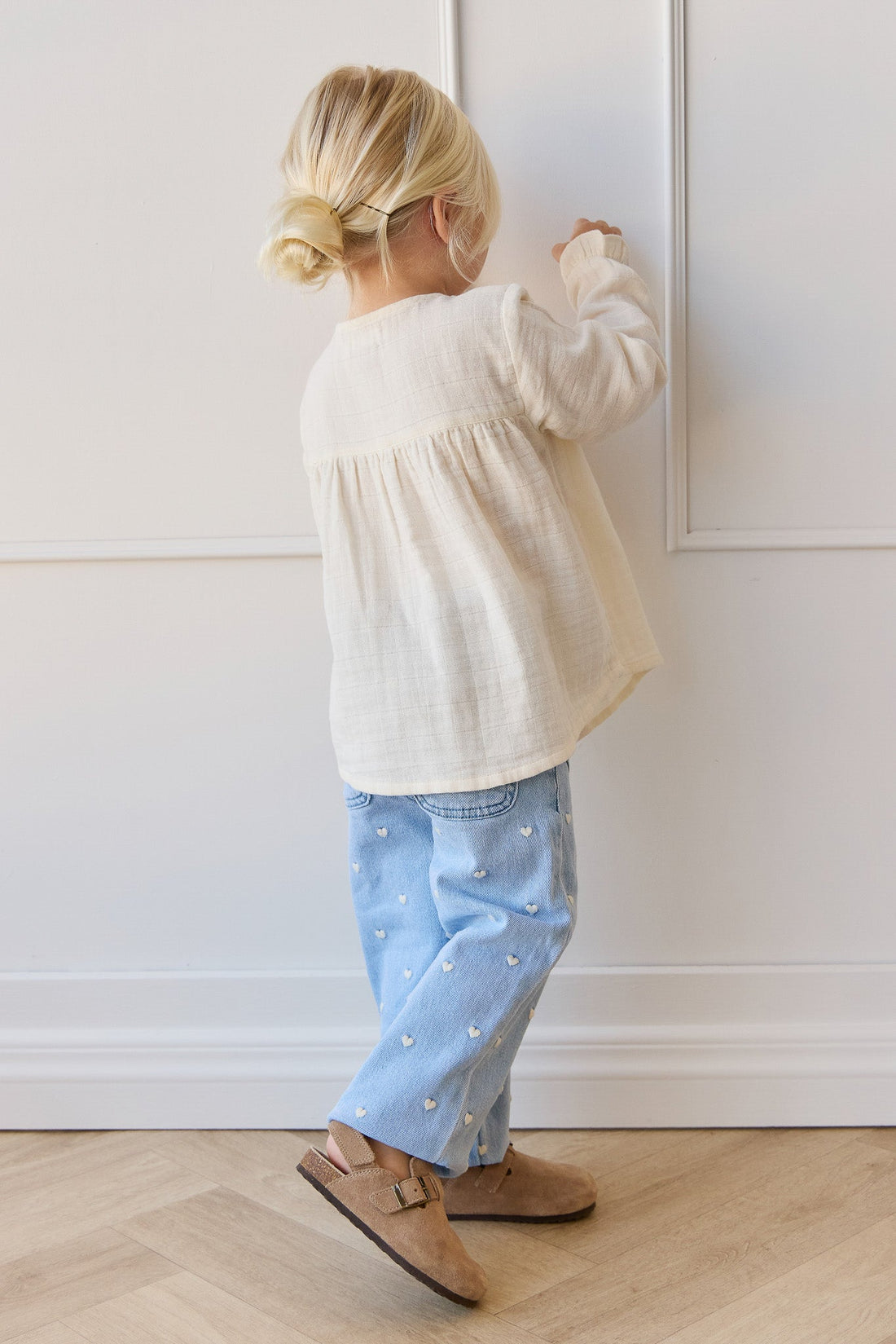 Organic Cotton Muslin Eloise Top - Parchment Childrens Top from Jamie Kay Australia