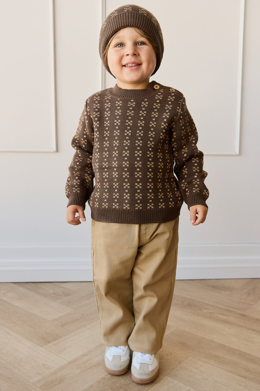 Bertie Knit Jumper - Fairisle Desert Palm Childrens Jumper from Jamie Kay Australia