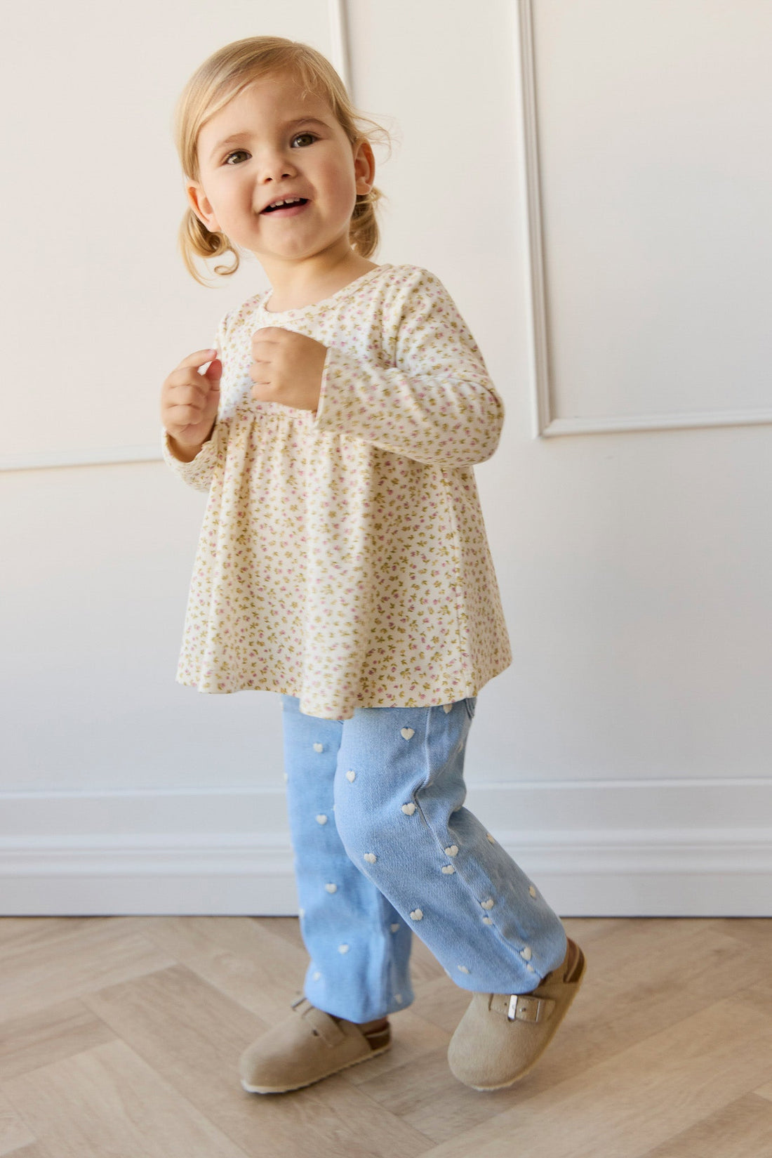 Organic Cotton Sage Top - Pippa Pink Childrens Top from Jamie Kay Australia