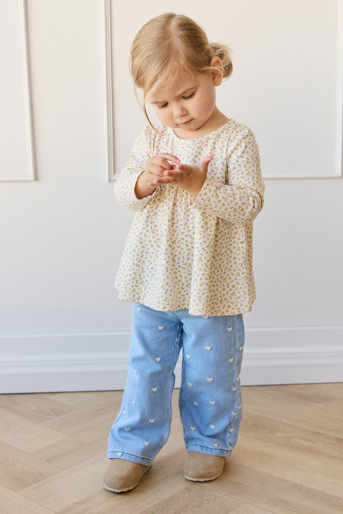 Yvette Pant - Petite Heart Denim Childrens Pant from Jamie Kay Australia