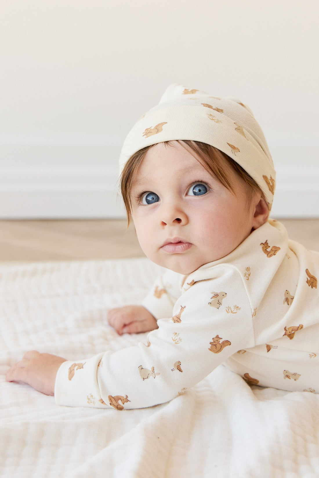 Organic Cotton Knot Beanie - Forest Friends Childrens Hat from Jamie Kay Australia