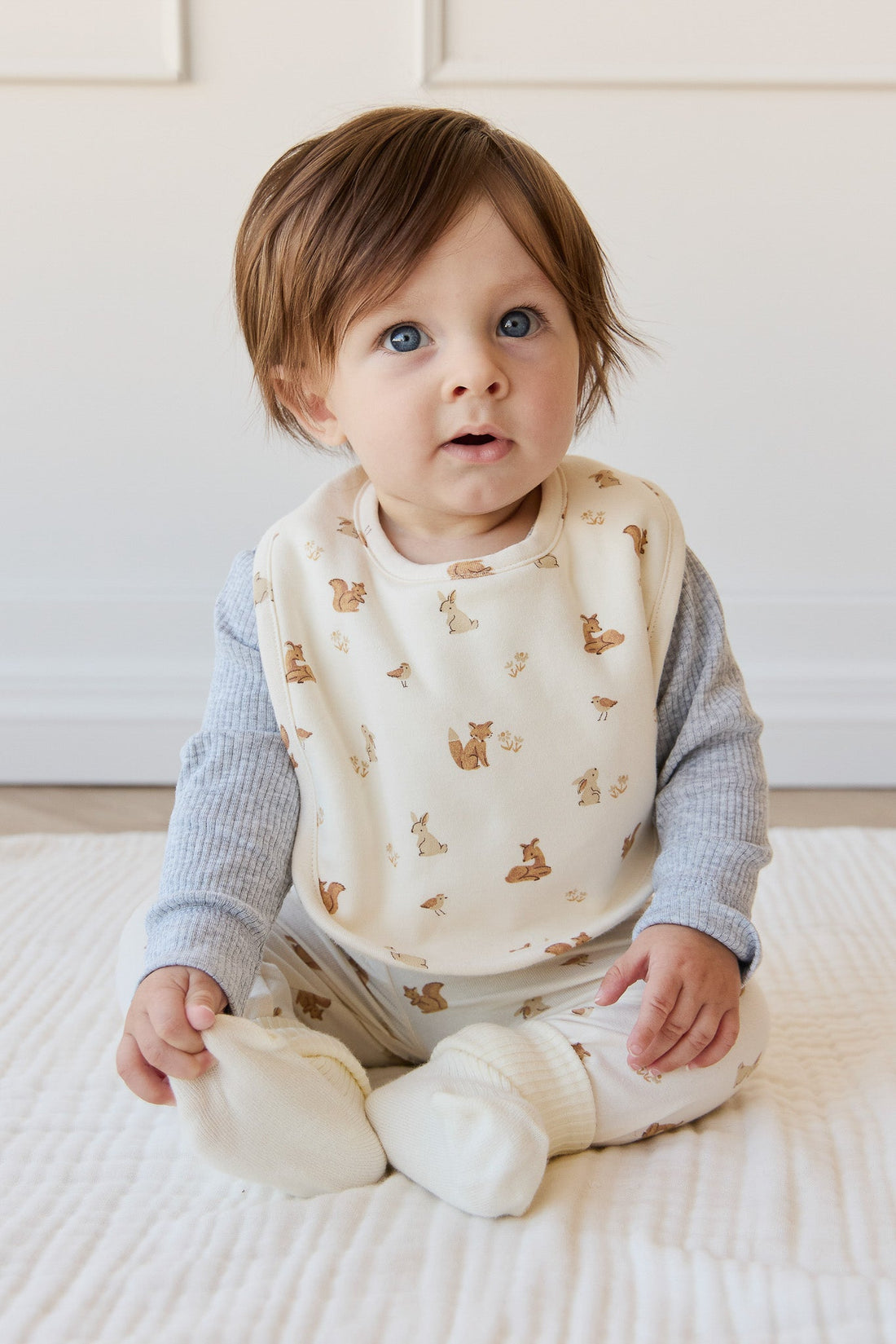 Organic Cotton Bib - Forest Friends Childrens Bib from Jamie Kay Australia