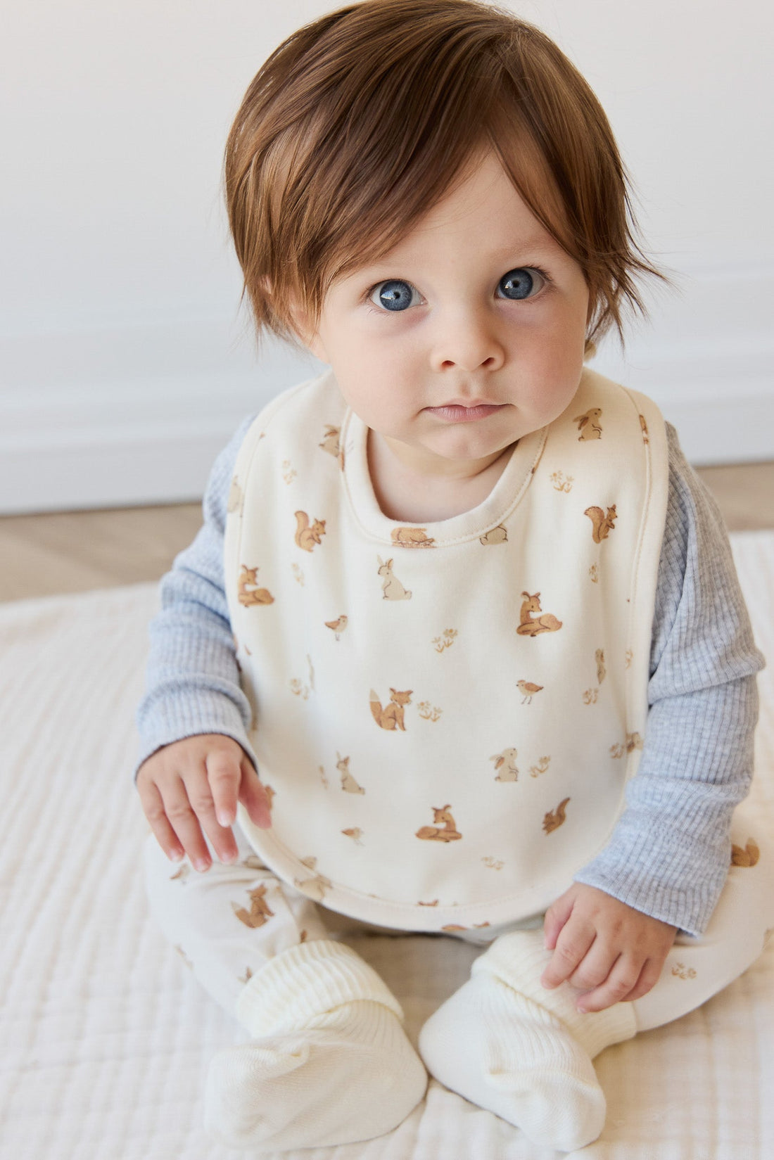 Organic Cotton Bib - Forest Friends Childrens Bib from Jamie Kay Australia