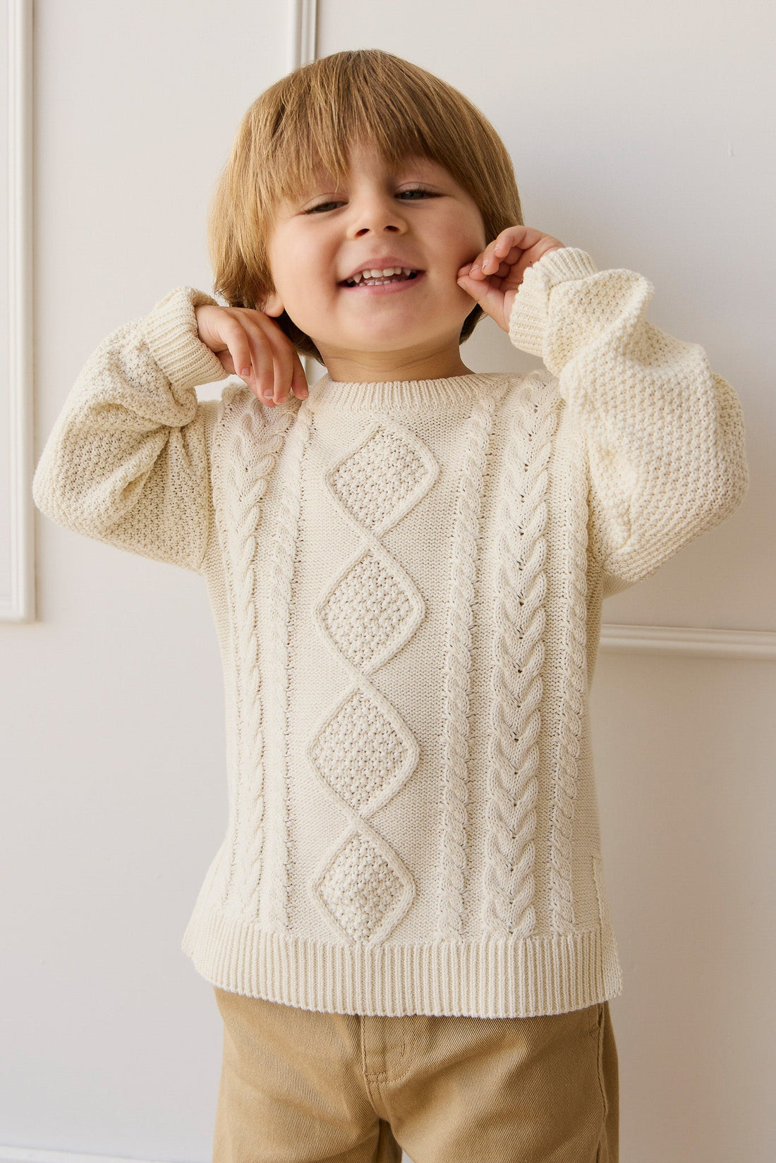 Adam Knit Jumper - Cloud Childrens Jumper from Jamie Kay Australia