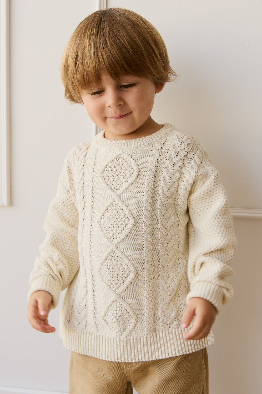 Adam Knit Jumper - Cloud Childrens Jumper from Jamie Kay Australia
