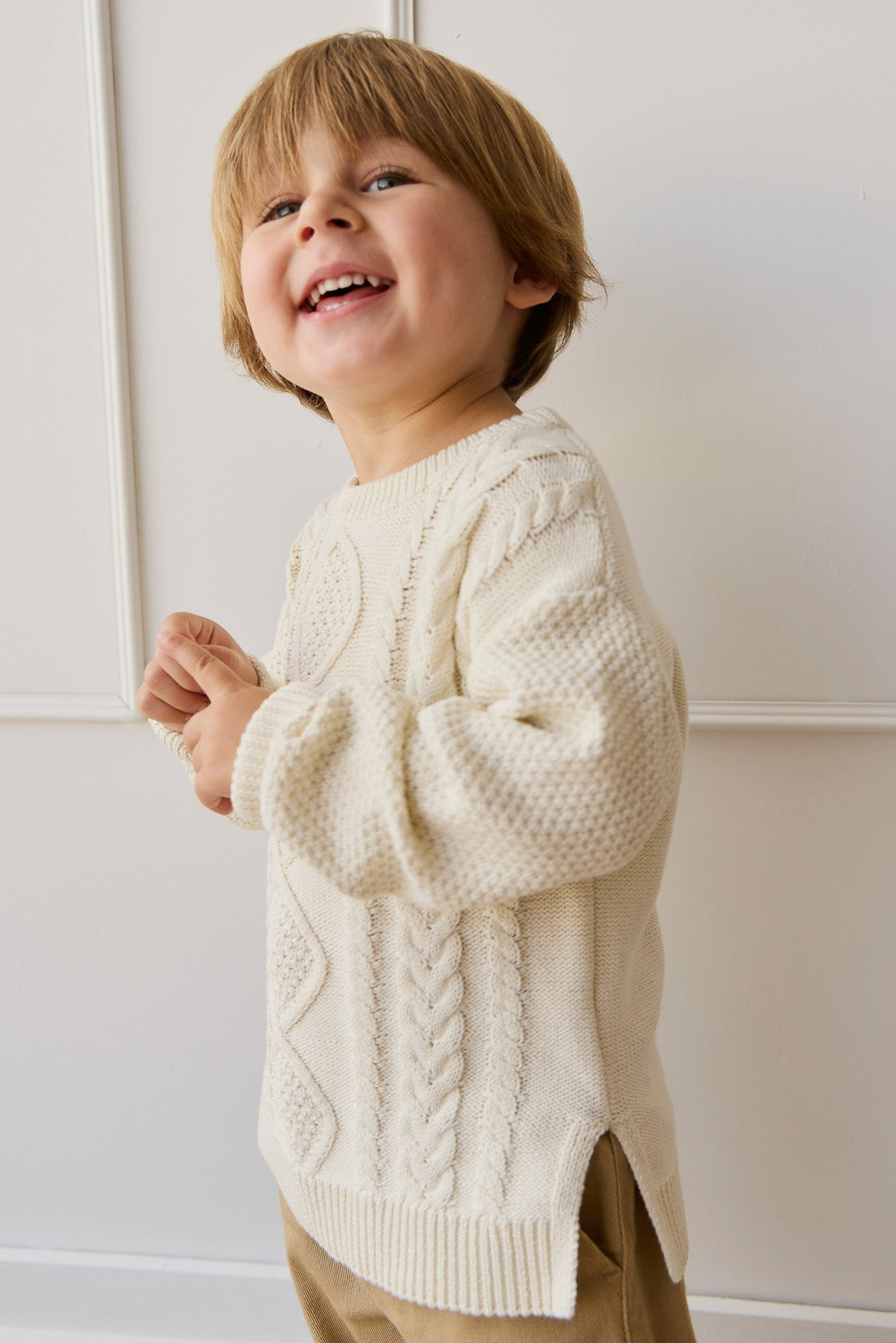 Adam Knit Jumper - Cloud Childrens Jumper from Jamie Kay Australia