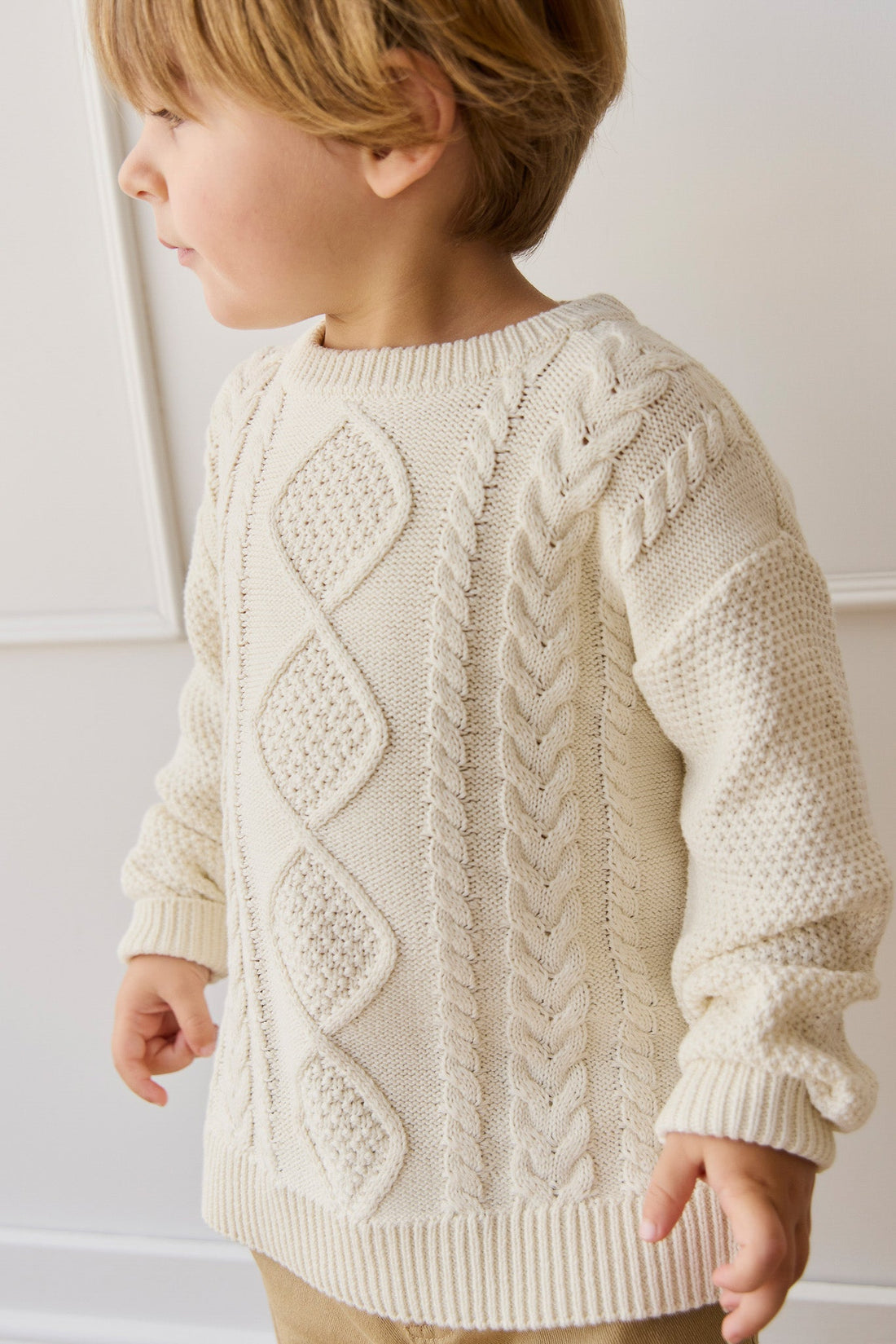 Adam Knit Jumper - Cloud Childrens Jumper from Jamie Kay Australia