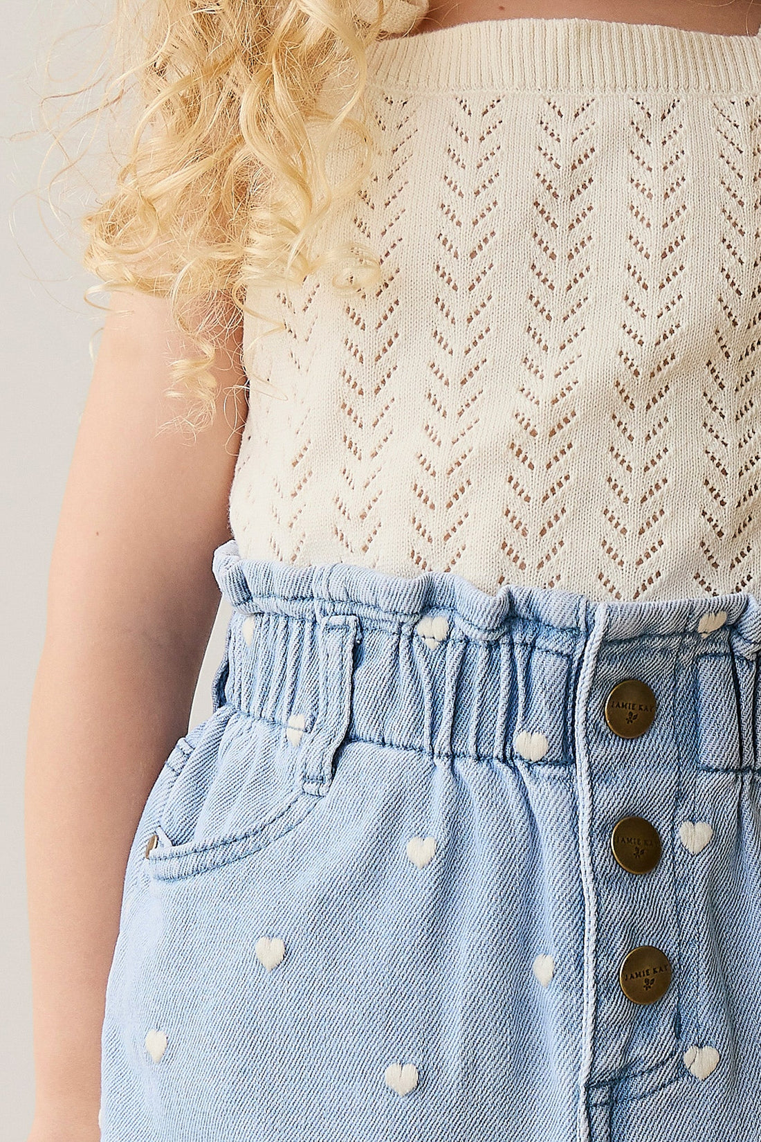 Aria Knitted Singlet - Parchment Childrens Top from Jamie Kay Australia