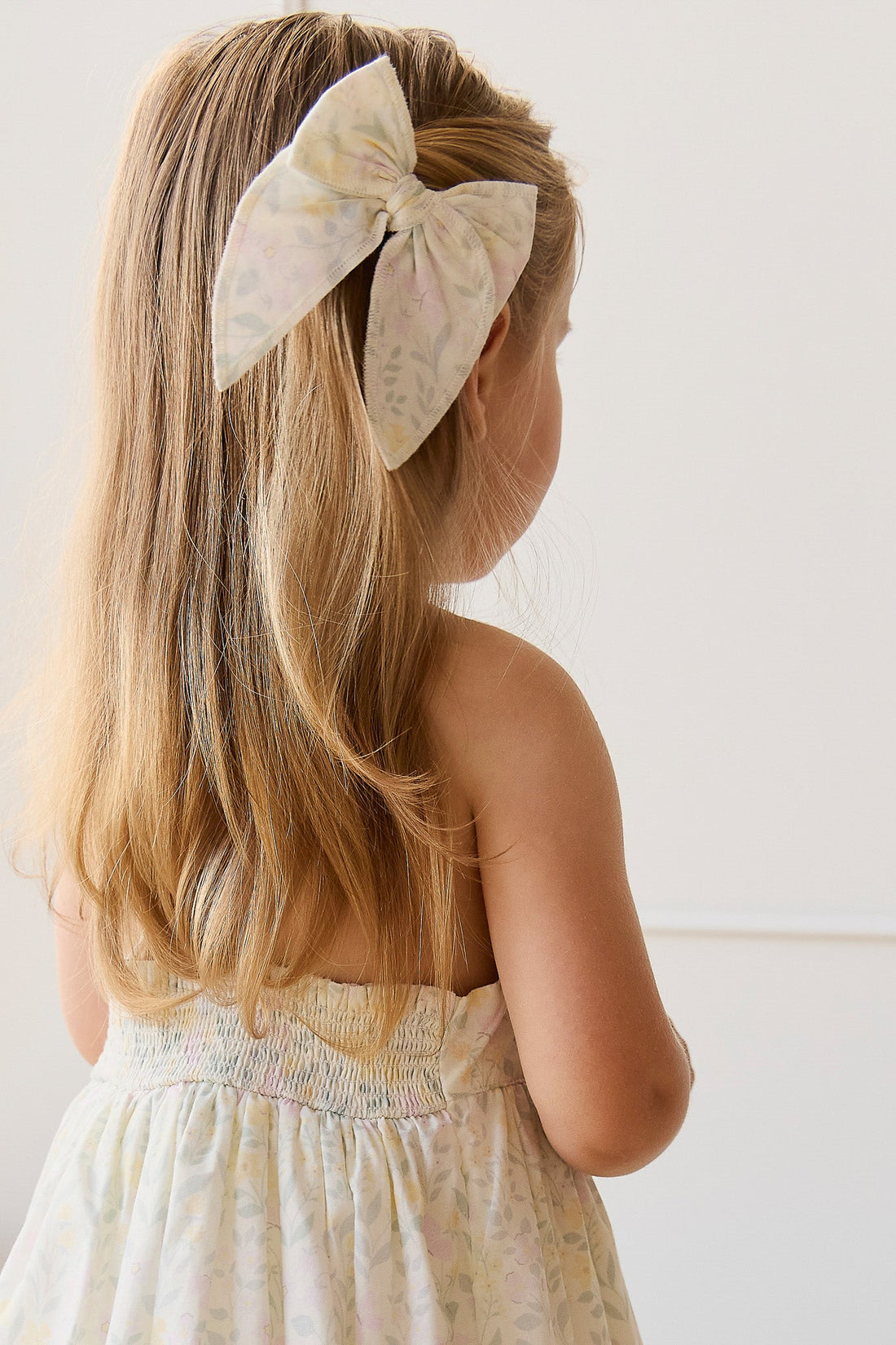 Organic Cotton Bow - Daphne Egret Childrens Bow from Jamie Kay Australia