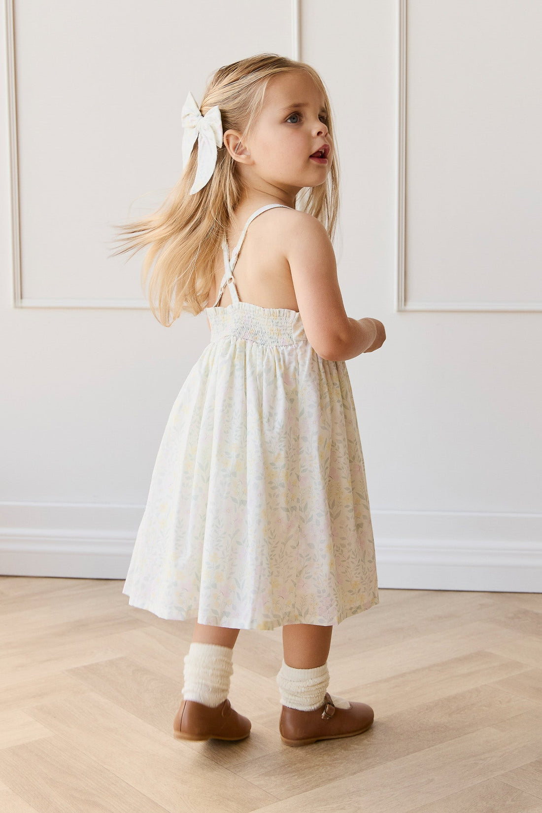 Organic Cotton Pippa Dress - Daphne Egret Childrens Dress from Jamie Kay Australia