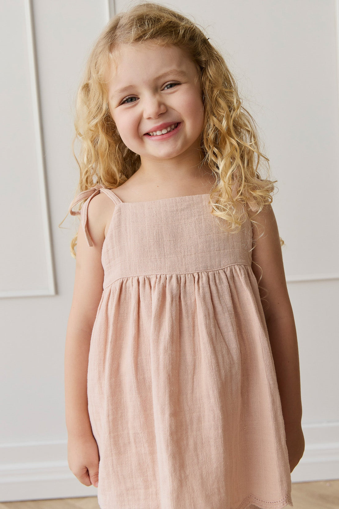 Organic Cotton Muslin Briella Top - Chalky Pink Childrens Top from Jamie Kay Australia