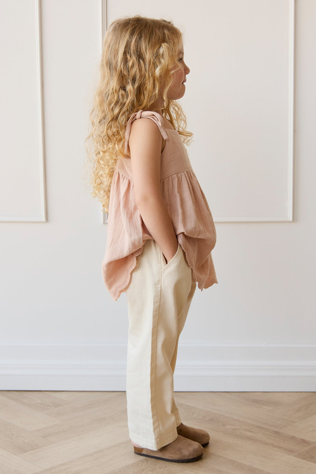 Organic Cotton Muslin Briella Top - Chalky Pink Childrens Top from Jamie Kay Australia