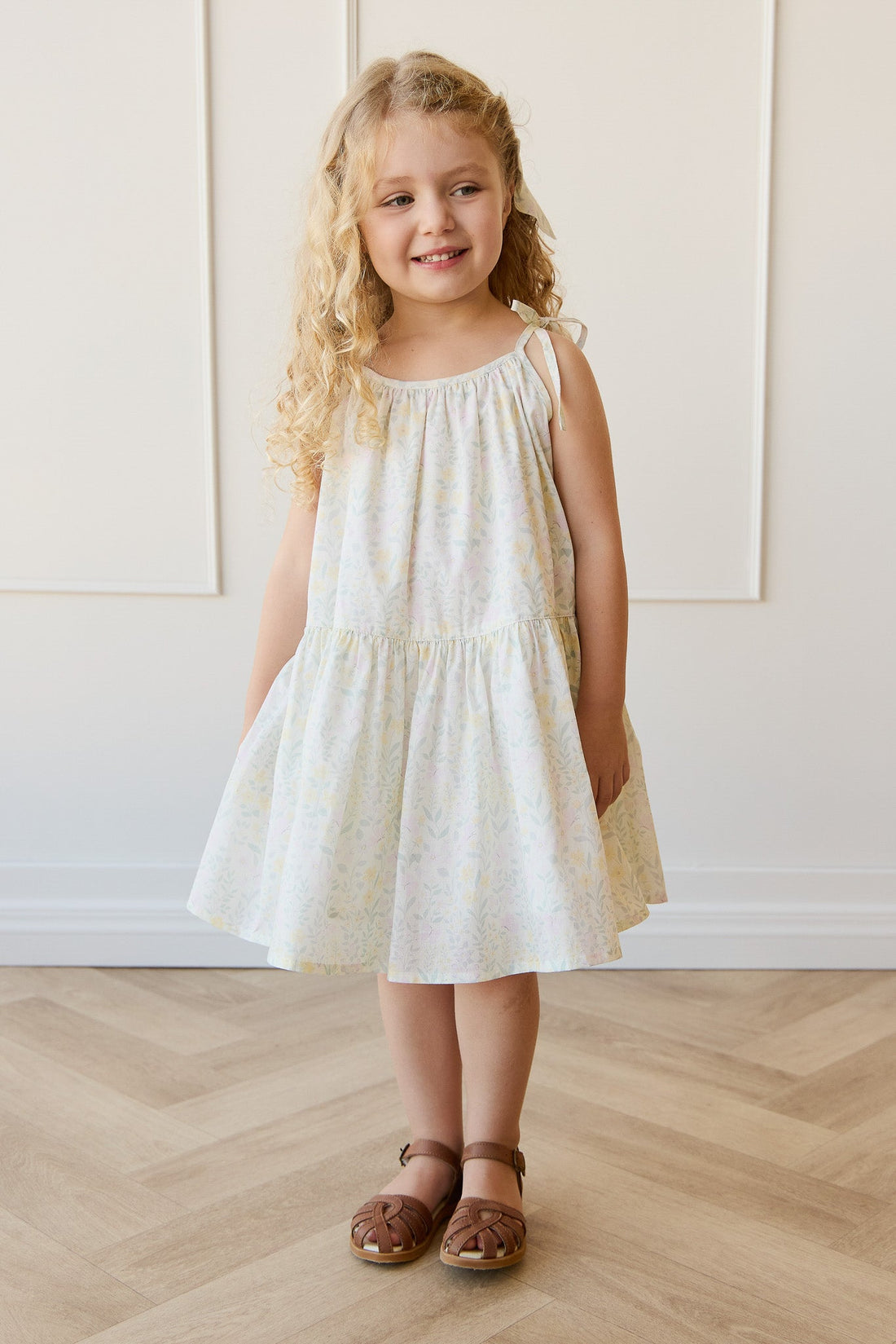 Organic Cotton Winnie Dress - Daphne Egret Childrens Dress from Jamie Kay Australia