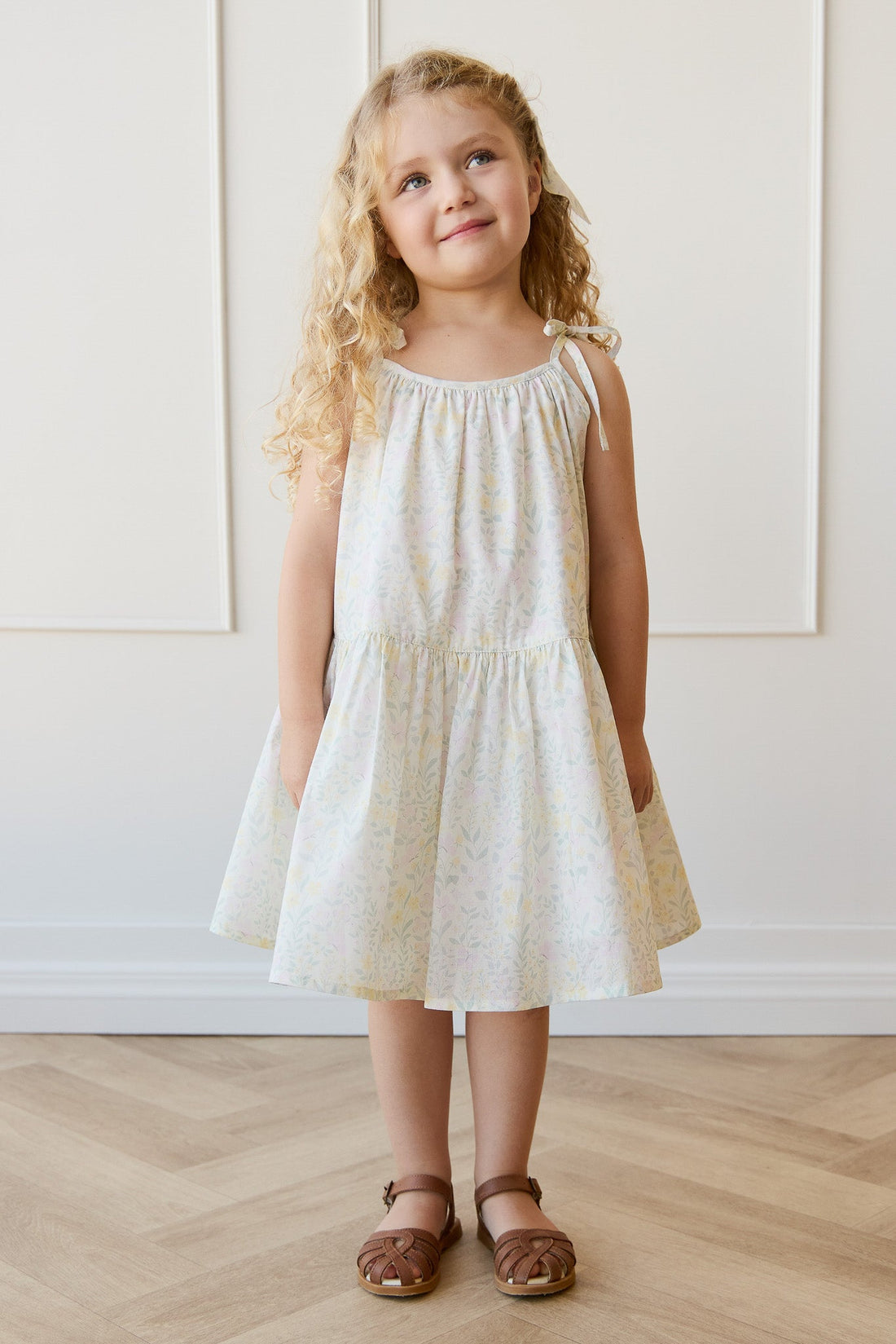 Organic Cotton Winnie Dress - Daphne Egret Childrens Dress from Jamie Kay Australia