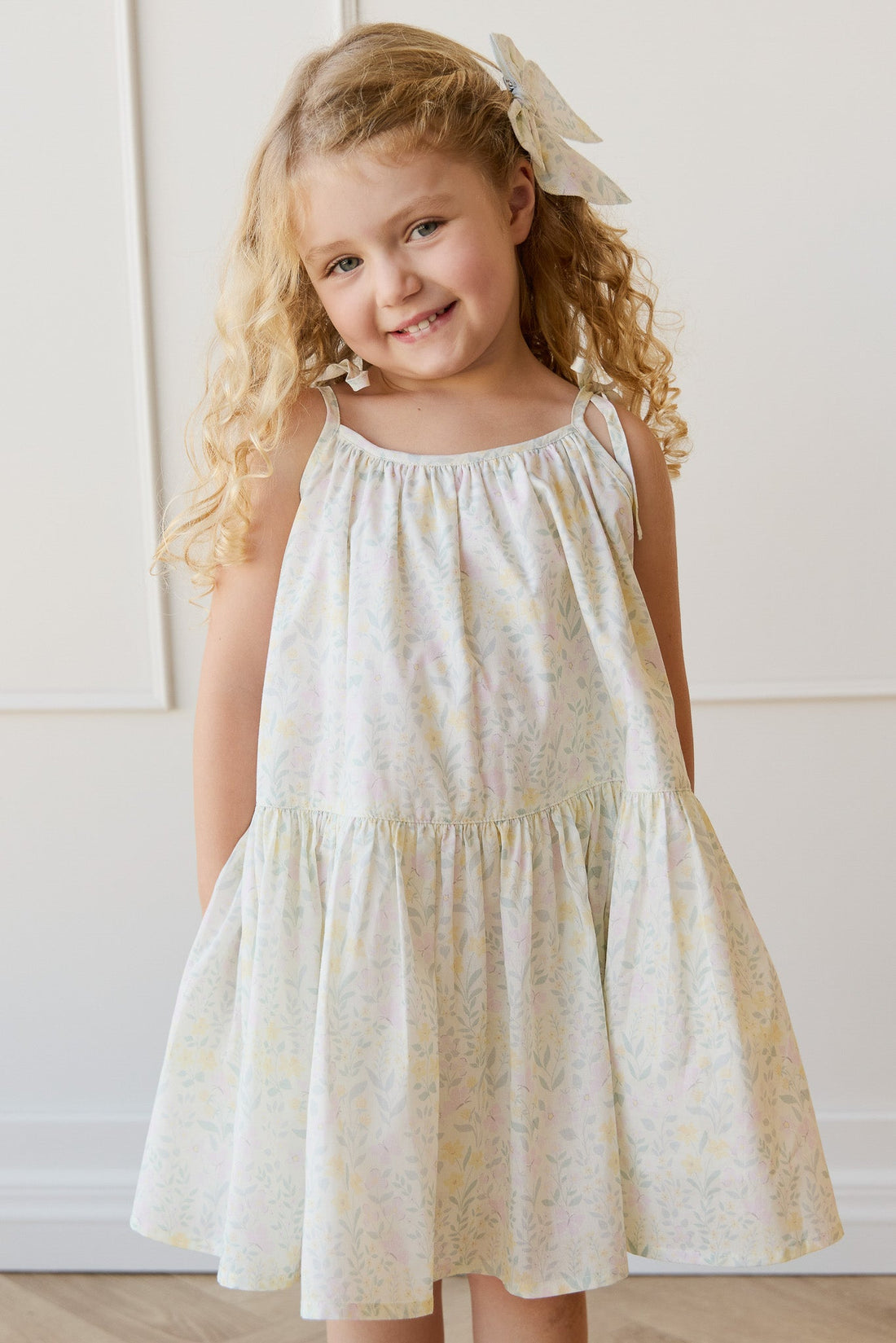 Organic Cotton Winnie Dress - Daphne Egret Childrens Dress from Jamie Kay Australia
