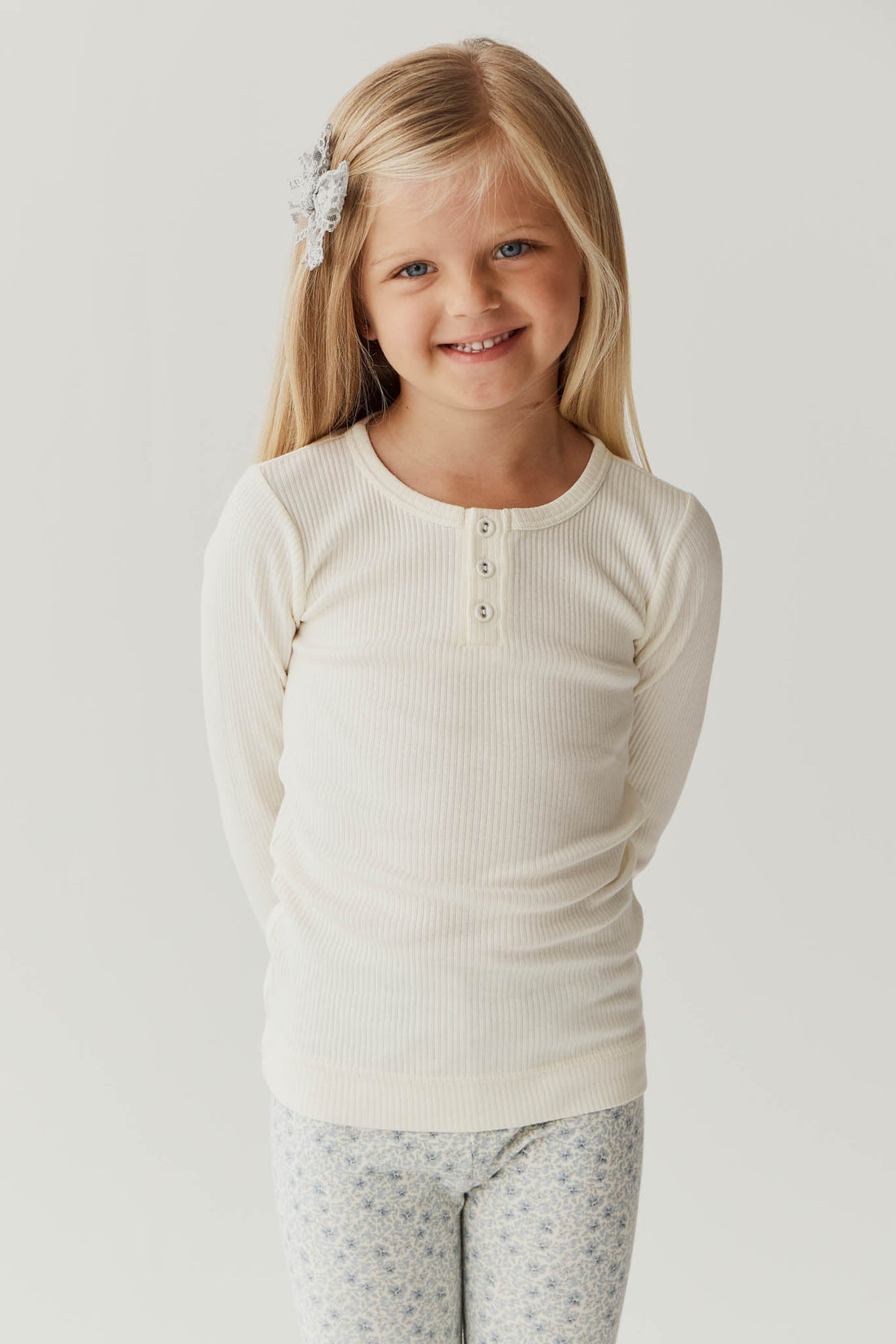 Organic Cotton Everyday Legging - Claudette Pearl Blue Childrens Legging from Jamie Kay Australia