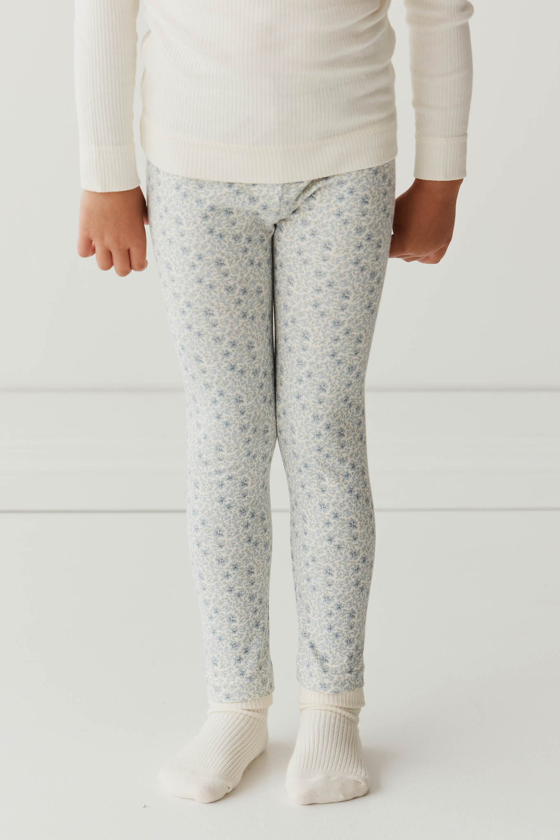 Organic Cotton Everyday Legging - Claudette Pearl Blue Childrens Legging from Jamie Kay Australia