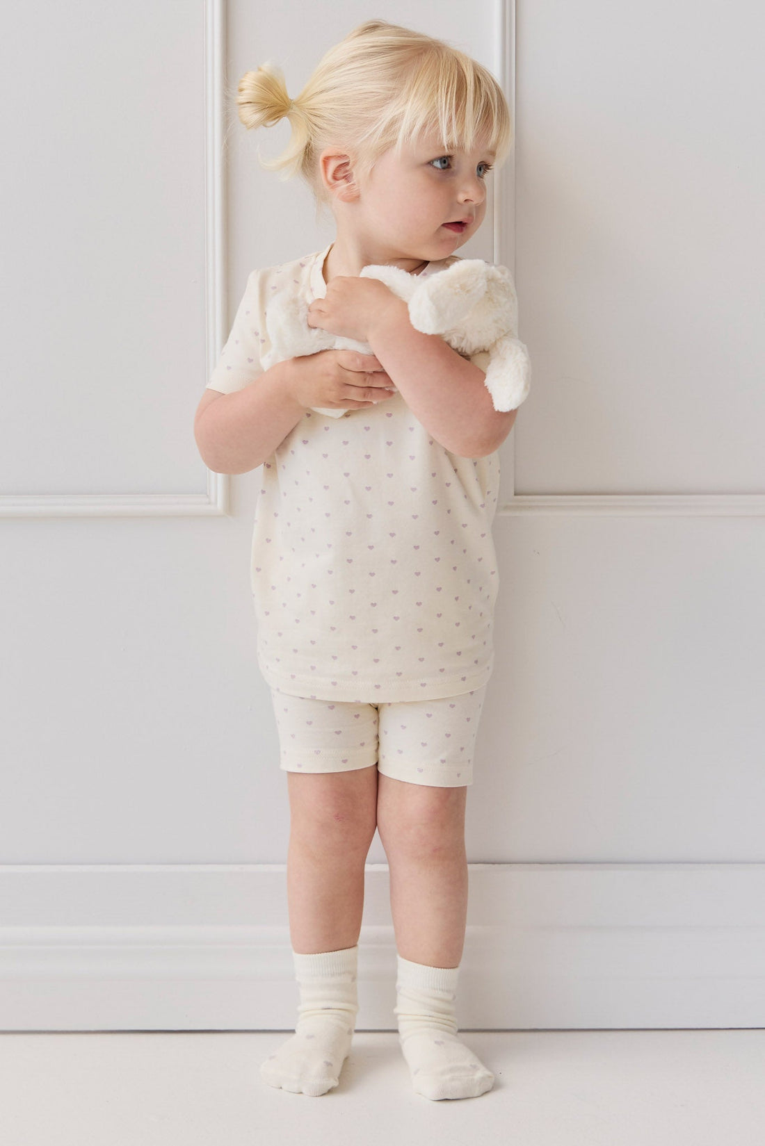 Organic Cotton Skye Short Sleeve Pyjama Set - Mon Amour Vintage Violet Childrens Pyjama from Jamie Kay Australia