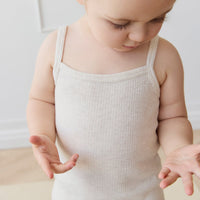 Organic Cotton Modal Singlet - Oatmeal Marle Childrens Singlet from Jamie Kay Australia