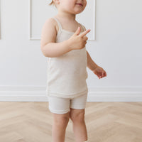 Organic Cotton Modal Singlet - Oatmeal Marle Childrens Singlet from Jamie Kay Australia
