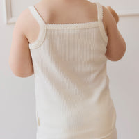 Organic Cotton Modal Singlet - Milk Childrens Singlet from Jamie Kay Australia