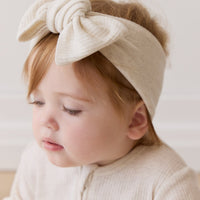 Organic Cotton Modal Lilian Headband - Oatmeal Marle Childrens Headband from Jamie Kay Australia