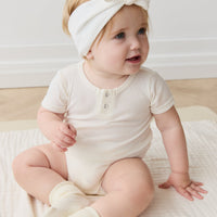 Organic Cotton Modal Darcy Rib Tee Bodysuit - Milk Childrens Bodysuit from Jamie Kay Australia