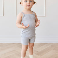 Organic Cotton Modal Elisa Bike Short - Light Grey Marle Childrens Short from Jamie Kay Australia