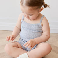 Organic Cotton Modal Elisa Bike Short - Light Grey Marle Childrens Short from Jamie Kay Australia