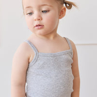 Organic Cotton Modal Singlet - Light Grey Marle Childrens Singlet from Jamie Kay Australia