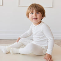 Organic Cotton Modal Long Sleeve Henley - Milk Childrens Top from Jamie Kay Australia