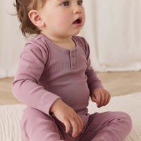 Organic Cotton Modal Long Sleeve Bodysuit - Woodrose Childrens Bodysuit from Jamie Kay Australia