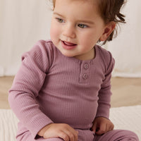 Organic Cotton Modal Long Sleeve Bodysuit - Woodrose Childrens Bodysuit from Jamie Kay Australia