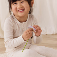 Organic Cotton Modal Long Sleeve Henley - Oatmeal Marle Childrens Top from Jamie Kay Australia