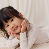 Organic Cotton Modal Long Sleeve Henley - Oatmeal Marle Childrens Top from Jamie Kay Australia