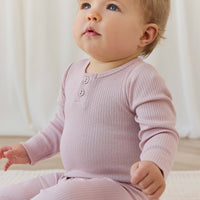 Organic Cotton Modal Long Sleeve Bodysuit - Rose Smoke Childrens Bodysuit from Jamie Kay Australia