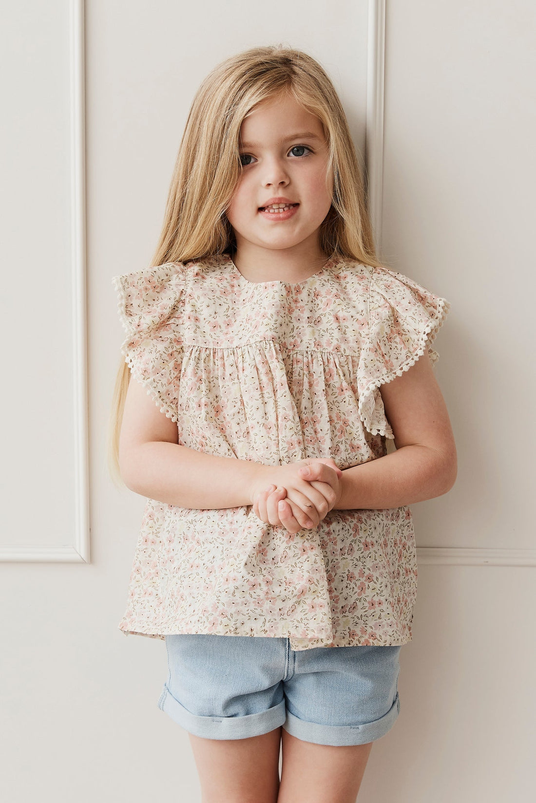 Grace Short - Washed Denim Childrens Short from Jamie Kay Australia