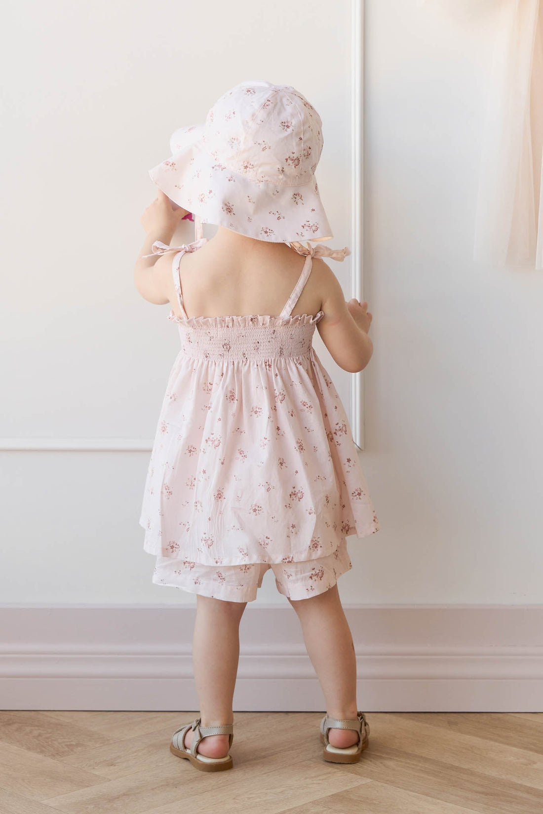 Organic Cotton Noelle Hat - Petite Fleur Soft Peony Childrens Hat from Jamie Kay Australia