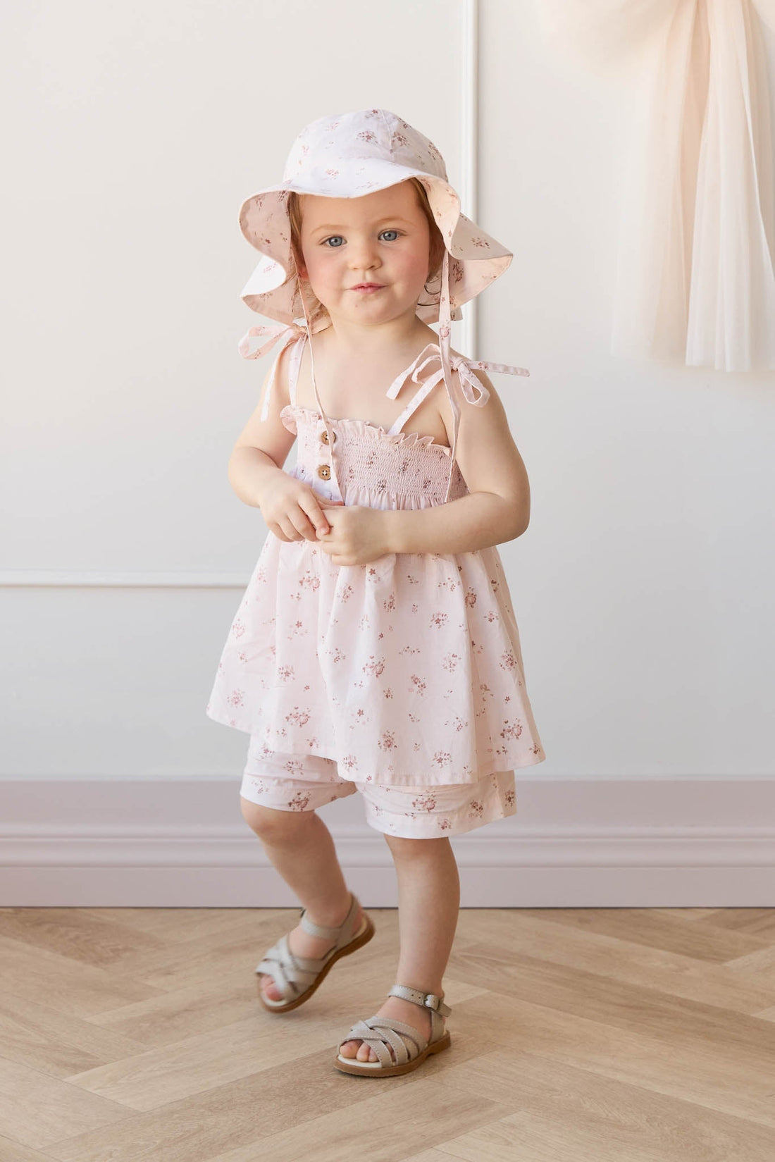 Organic Cotton Noelle Hat - Petite Fleur Soft Peony Childrens Hat from Jamie Kay Australia