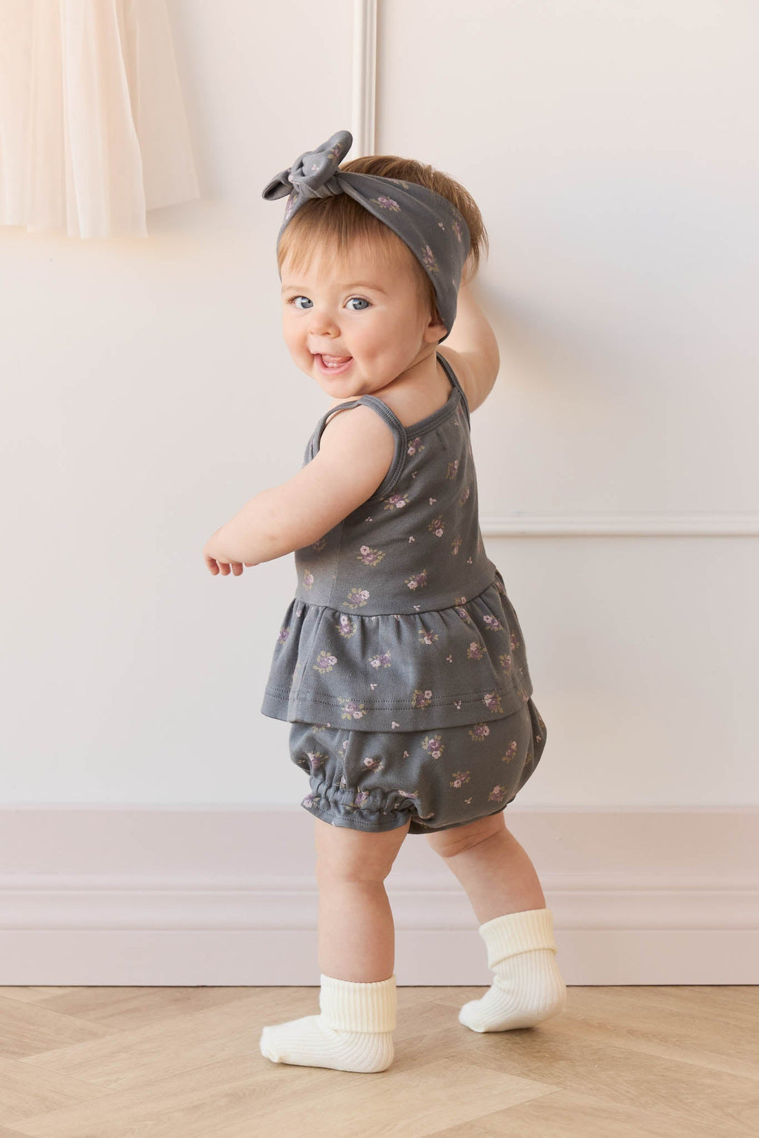 Organic Cotton Meadow Singlet - Simone Lava Childrens Singlet from Jamie Kay Australia