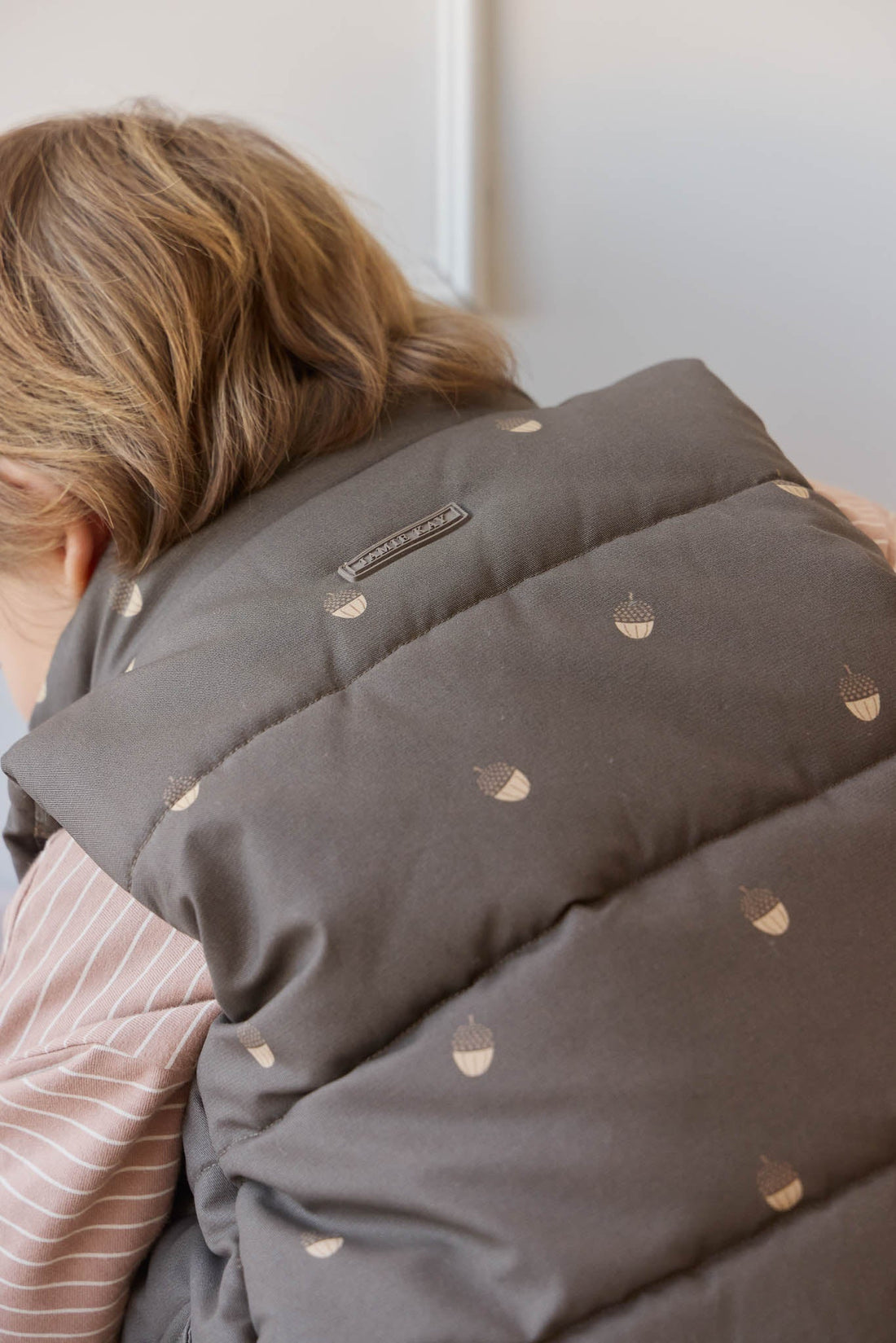 Rudi Puffer Vest - Acorn Wolf Childrens Vest from Jamie Kay Australia