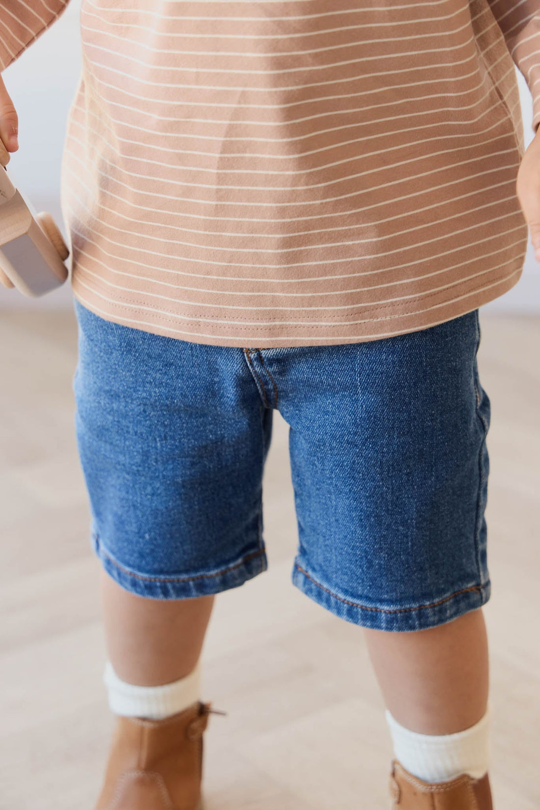 Noah Short - Mid Wash Denim Childrens Short from Jamie Kay Australia