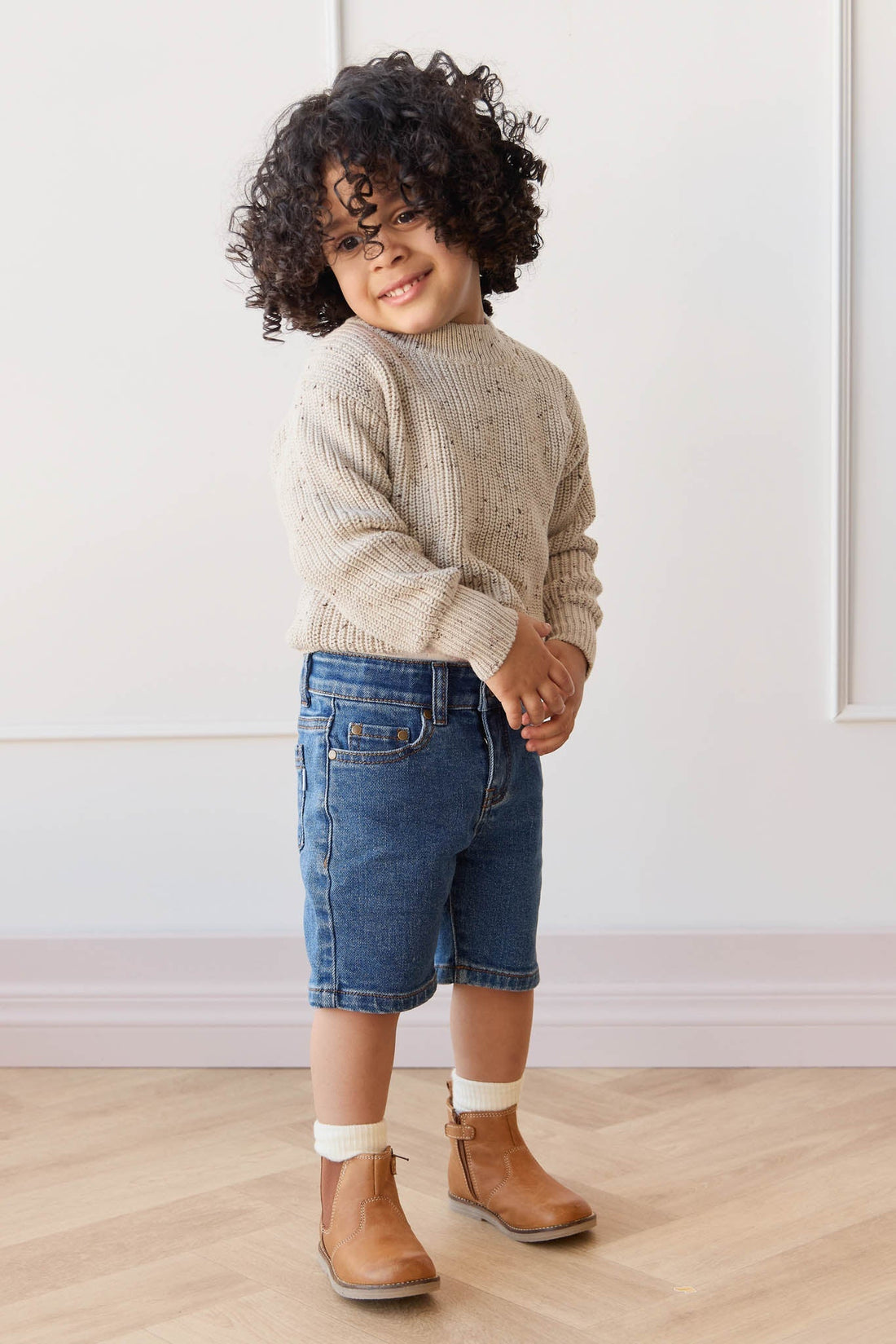 Noah Short - Mid Wash Denim Childrens Short from Jamie Kay Australia